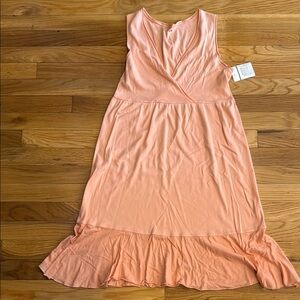 Orange Pink Sleeveless V-neck Sundress